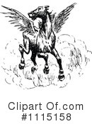 Winged Horse Clipart #1115158 by Prawny Vintage