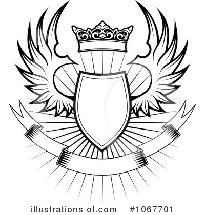 Royalty-Free (RF) Winged Shield Clipart Illustration by Vector Tradition SM - Stock Sample #1067701