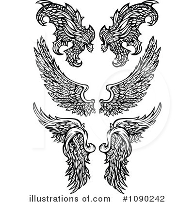 Royalty-Free (RF) Wings Clipart Illustration by Chromaco - Stock Sample #1090242