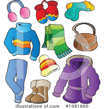 Royalty-Free (RF) Winter Clothes Clipart Illustration by visekart - Stock Sample #1081660
