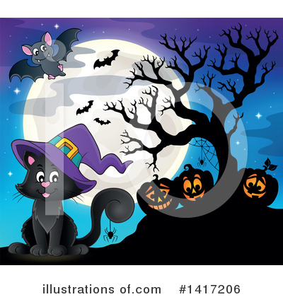 Witch Cat Clipart #1417206 by visekart
