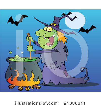 Royalty-Free (RF) Witch Clipart Illustration by Hit Toon - Stock Sample #1080311