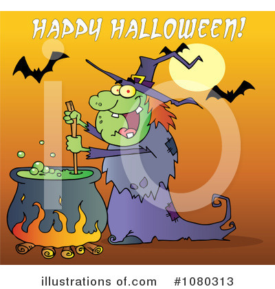 Royalty-Free (RF) Witch Clipart Illustration by Hit Toon - Stock Sample #1080313