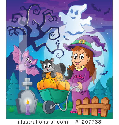 Royalty-Free (RF) Witch Clipart Illustration by visekart - Stock Sample #1207738