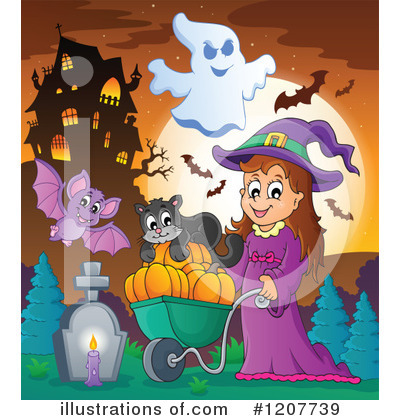Royalty-Free (RF) Witch Clipart Illustration by visekart - Stock Sample #1207739