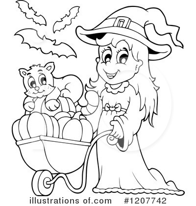Royalty-Free (RF) Witch Clipart Illustration by visekart - Stock Sample #1207742