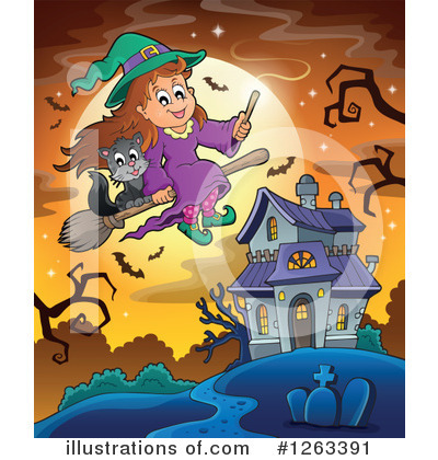 Royalty-Free (RF) Witch Clipart Illustration by visekart - Stock Sample #1263391