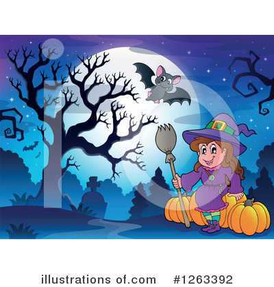 Royalty-Free (RF) Witch Clipart Illustration by visekart - Stock Sample #1263392