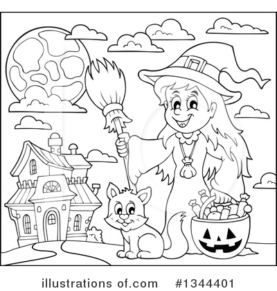 Royalty-Free (RF) Witch Clipart Illustration by visekart - Stock Sample #1344401