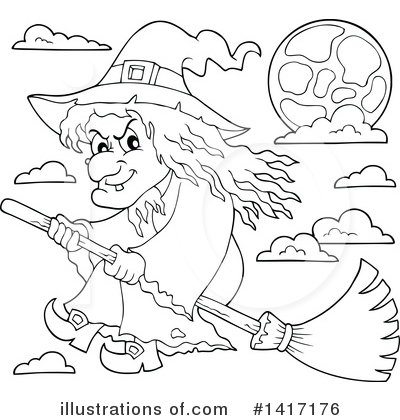 Royalty-Free (RF) Witch Clipart Illustration by visekart - Stock Sample #1417176