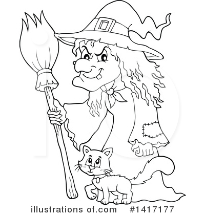 Royalty-Free (RF) Witch Clipart Illustration by visekart - Stock Sample #1417177