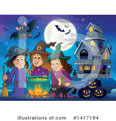 Royalty-Free (RF) Witch Clipart Illustration by visekart - Stock Sample #1417184