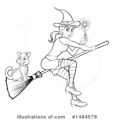 Royalty-Free (RF) Witch Clipart Illustration by AtStockIllustration - Stock Sample #1484578
