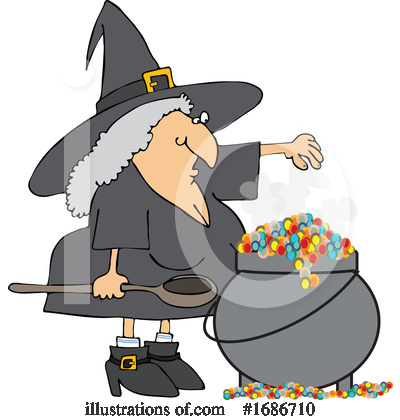 Royalty-Free (RF) Witch Clipart Illustration by djart - Stock Sample #1686710