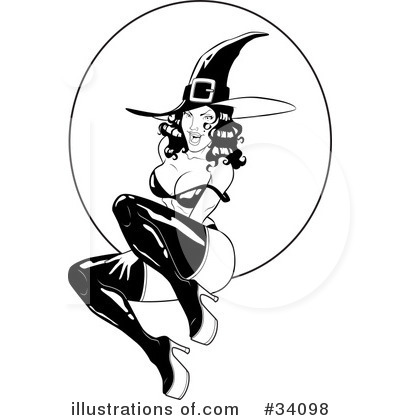Royalty-Free (RF) Witch Clipart Illustration by Lawrence Christmas Illustration - Stock Sample #34098