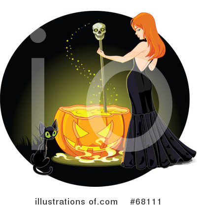 Royalty-Free (RF) Witch Clipart Illustration by Pushkin - Stock Sample #68111