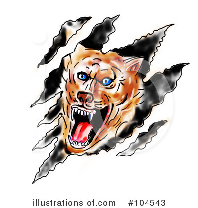 Royalty-Free (RF) Wolf Clipart Illustration by patrimonio - Stock Sample #104543