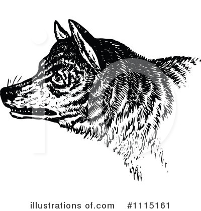 Royalty-Free (RF) Wolf Clipart Illustration by Prawny Vintage - Stock Sample #1115161