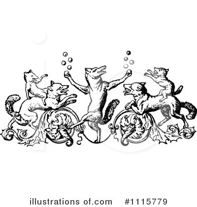 Royalty-Free (RF) Wolf Clipart Illustration by Prawny Vintage - Stock Sample #1115779