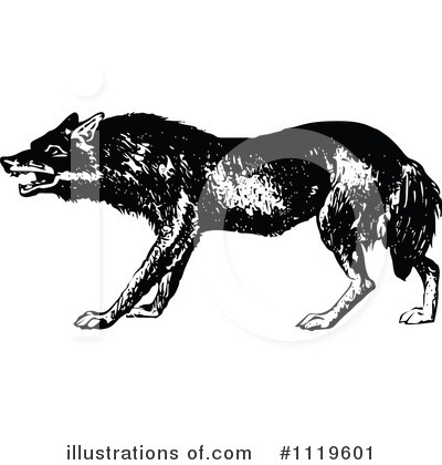 Royalty-Free (RF) Wolf Clipart Illustration by Prawny Vintage - Stock Sample #1119601