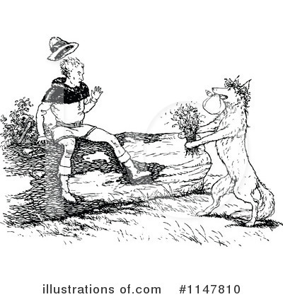 Royalty-Free (RF) Wolf Clipart Illustration by Prawny Vintage - Stock Sample #1147810