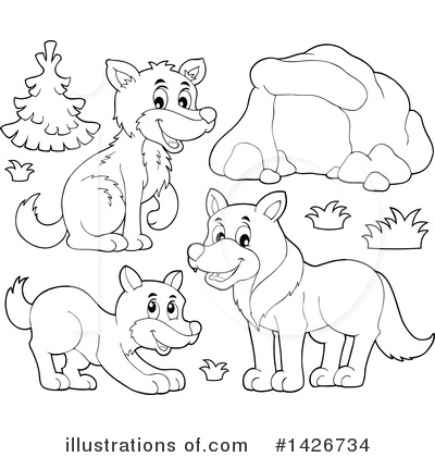 Royalty-Free (RF) Wolf Clipart Illustration by visekart - Stock Sample #1426734