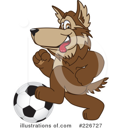 Royalty-Free (RF) Wolf Mascot Clipart Illustration by Mascot Junction - Stock Sample #226727