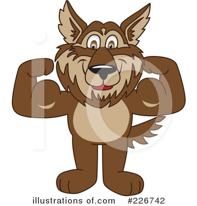 Royalty-Free (RF) Wolf Mascot Clipart Illustration by Mascot Junction - Stock Sample #226742