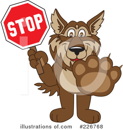 Royalty-Free (RF) Wolf Mascot Clipart Illustration by Mascot Junction - Stock Sample #226768