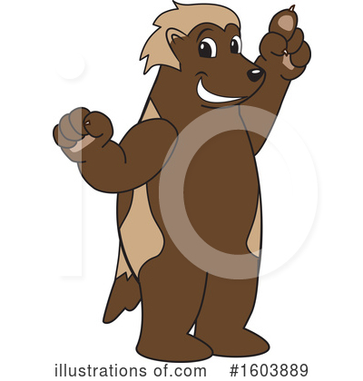 Royalty-Free (RF) Wolverine Mascot Clipart Illustration by Mascot Junction - Stock Sample #1603889