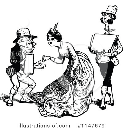 Royalty-Free (RF) Woman Clipart Illustration by Prawny Vintage - Stock Sample #1147679