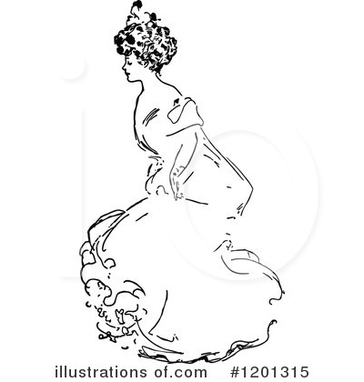 Royalty-Free (RF) Woman Clipart Illustration by Prawny Vintage - Stock Sample #1201315