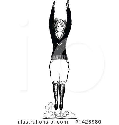 Cheerleader Clipart #1428980 by Prawny Vintage