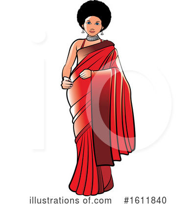 Indian Woman Clipart #1611840 by Lal Perera