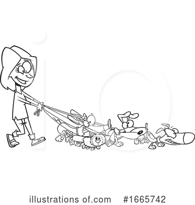 Dog Walker Clipart #1665742 by toonaday