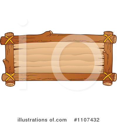 Royalty-Free (RF) Wood Sign Clipart Illustration by visekart - Stock Sample #1107432