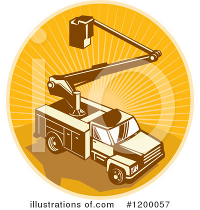 Royalty-Free (RF) Work Truck Clipart Illustration by patrimonio - Stock Sample #1200057
