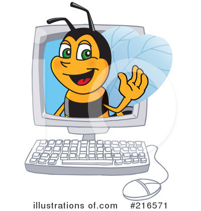 Royalty-Free (RF) Worker Bee Character Clipart Illustration by Mascot Junction - Stock Sample #216571