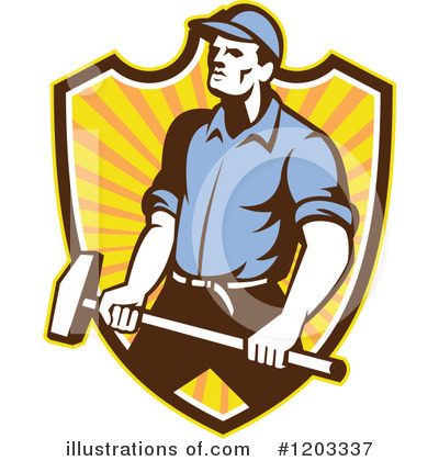 Royalty-Free (RF) Worker Clipart Illustration by patrimonio - Stock Sample #1203337
