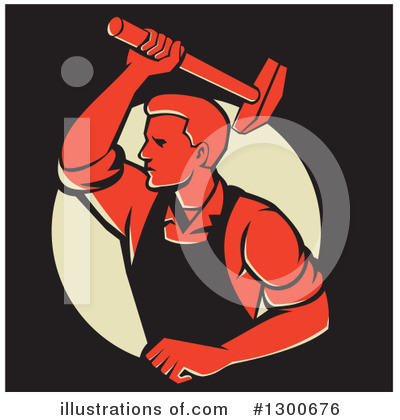 Royalty-Free (RF) Worker Clipart Illustration by patrimonio - Stock Sample #1300676