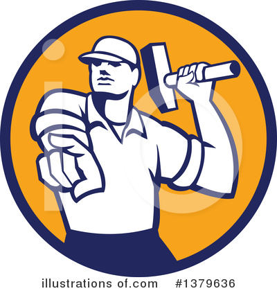 Construction Worker Clipart #1379636 by patrimonio