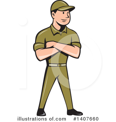 Royalty-Free (RF) Worker Clipart Illustration by patrimonio - Stock Sample #1407660