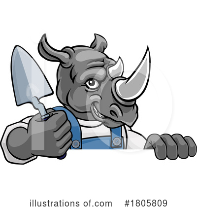 Rhino Clipart #1805809 by AtStockIllustration