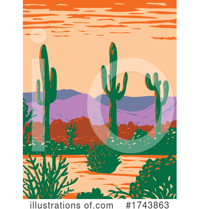 Saguaro Cactus Clipart #1743863 by patrimonio