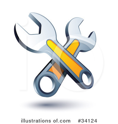 Royalty-Free (RF) Wrench Clipart Illustration by beboy - Stock Sample #34124