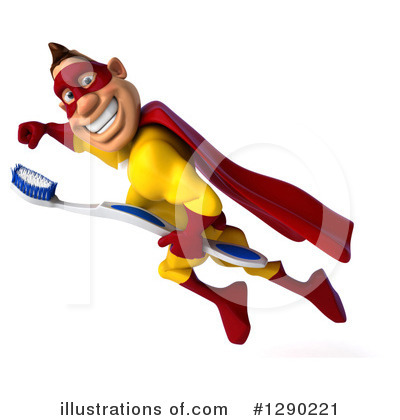 Royalty-Free (RF) Yellow And Red Super Hero Clipart Illustration by Julos - Stock Sample #1290221