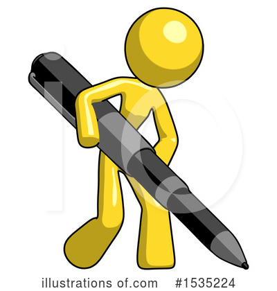 Royalty-Free (RF) Yellow Design Mascot Clipart Illustration by Leo Blanchette - Stock Sample #1535224