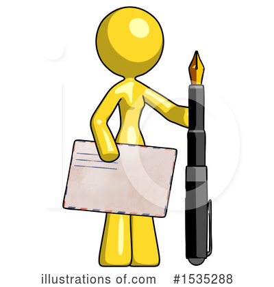 Royalty-Free (RF) Yellow Design Mascot Clipart Illustration by Leo Blanchette - Stock Sample #1535288