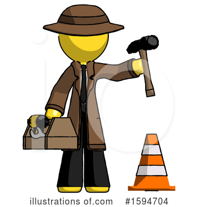 Royalty-Free (RF) Yellow Design Mascot Clipart Illustration by Leo Blanchette - Stock Sample #1594704