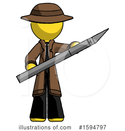 Royalty-Free (RF) Yellow Design Mascot Clipart Illustration by Leo Blanchette - Stock Sample #1594797